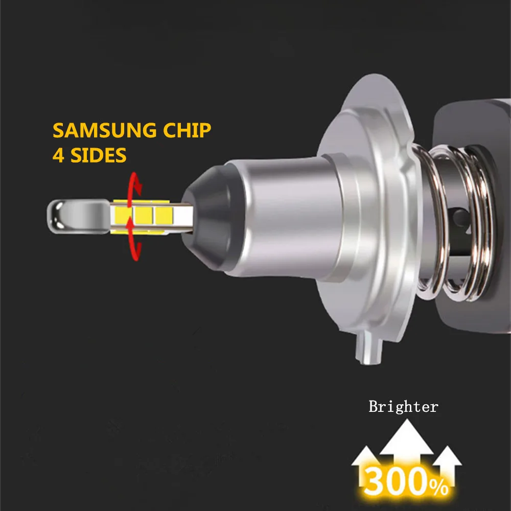 Вдлительную с 4-х сторон SAMSUNG мини H7 светодиодный H4 11200LM D4S H1 H8 H11 9005 D3S 9006 HB4 D1S автомобильные головные фары лампы 6500 к Противотуманные фары 12V