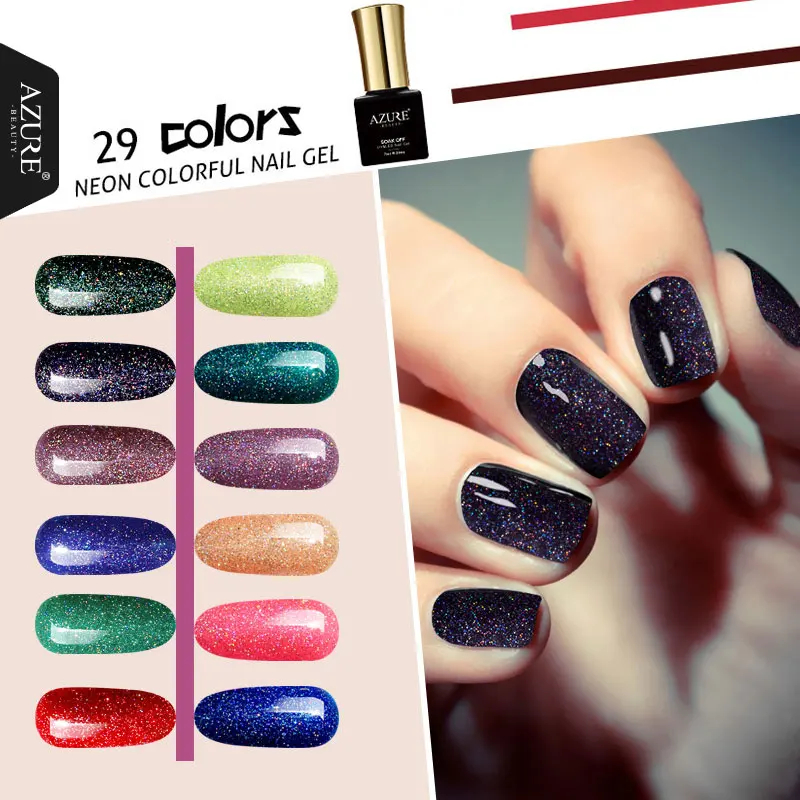 Лазурный красоты Радуга гель Лаки для ногтей 29 великолепные Цвета Гибридный