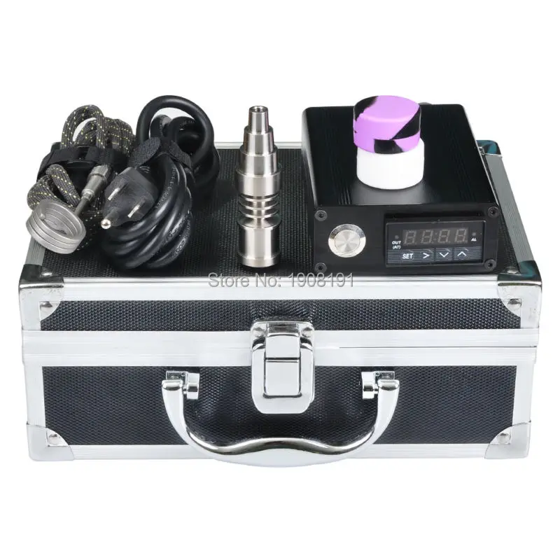 

E nail kit Aluminum Case titanium nail with Heater Coil electric nail 10mm 16mm 20mm glass pipes Jars free ship in stock