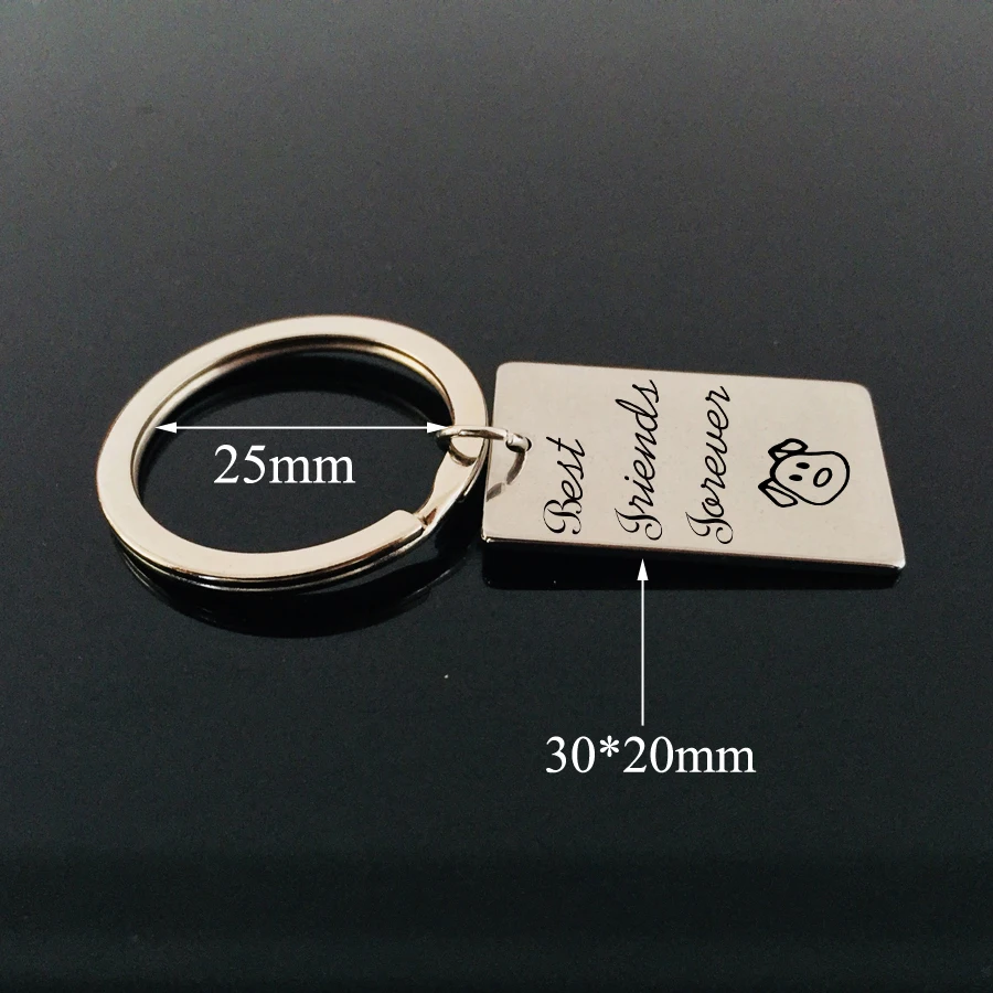 Fashion Jewelry Famliy Key Chain Engraved Best Friend Forever Keychain For Pet Dog Friends Mother Gift Stainless Steel Keyring |
