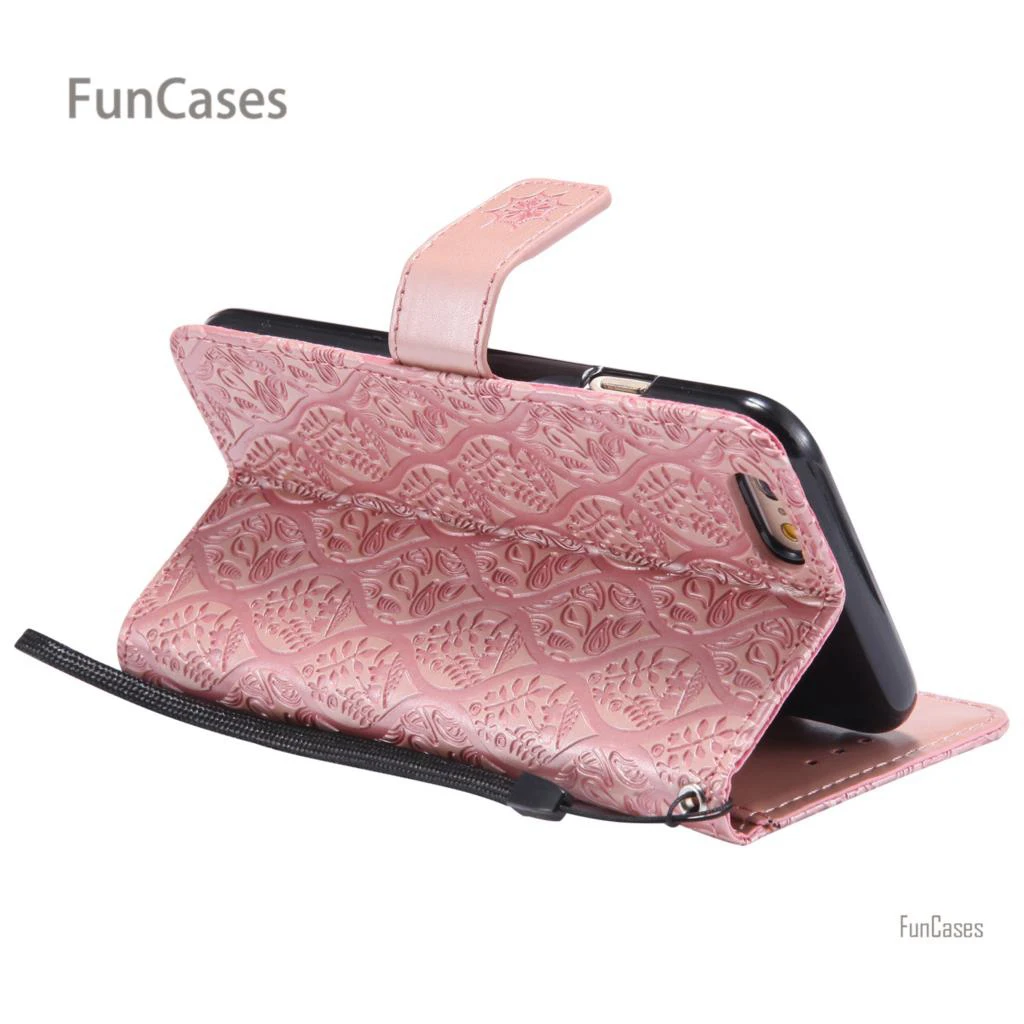 Pure Color Vine Flip Case sFor Capinha iPhone 6 PU Leather Bag Casa Plain Cellphone 6S Mobile Celular Bulk | Мобильные телефоны и