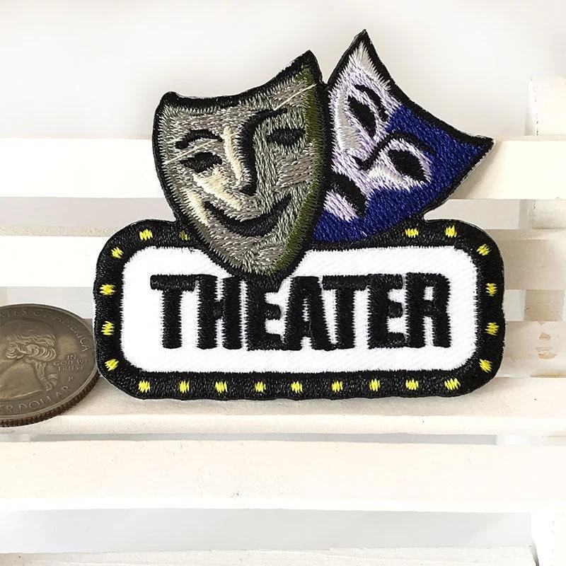 2 шт. патчи с вышивкой Комедия и трагедия | Дом сад