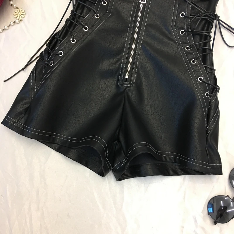 Женские мини шорты из искусственной кожи повседневные пикантные короткие с