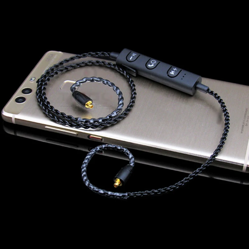 DIY MMCX Bluetooth адаптер кабель для Shure SE215 SE535 SE846 наушники гарнитура Замена провода с микрофоном для iPhone ios