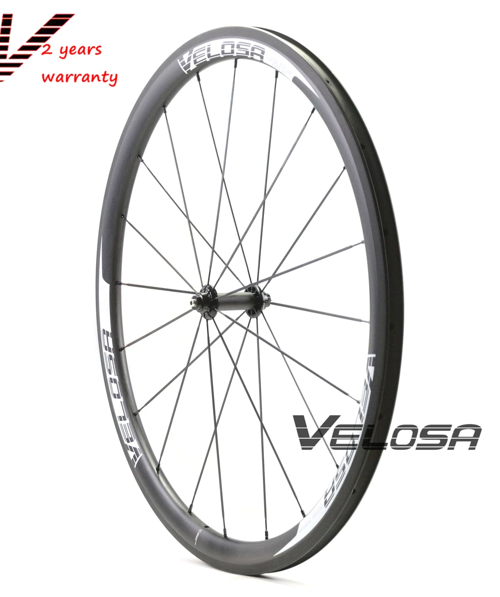 Велосипедная карбоновая колесная пара Velosa Sprint 35 клинчерная покрышка 38