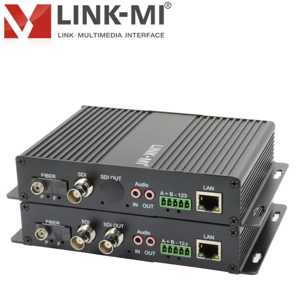 

LINK-MI SF02 3G/HD-SDI to Fiber Converter with RS485, RS422, RS232 Ethernet, Stereo Audio 20KM SDI Fiber Optic Extender LC/FC
