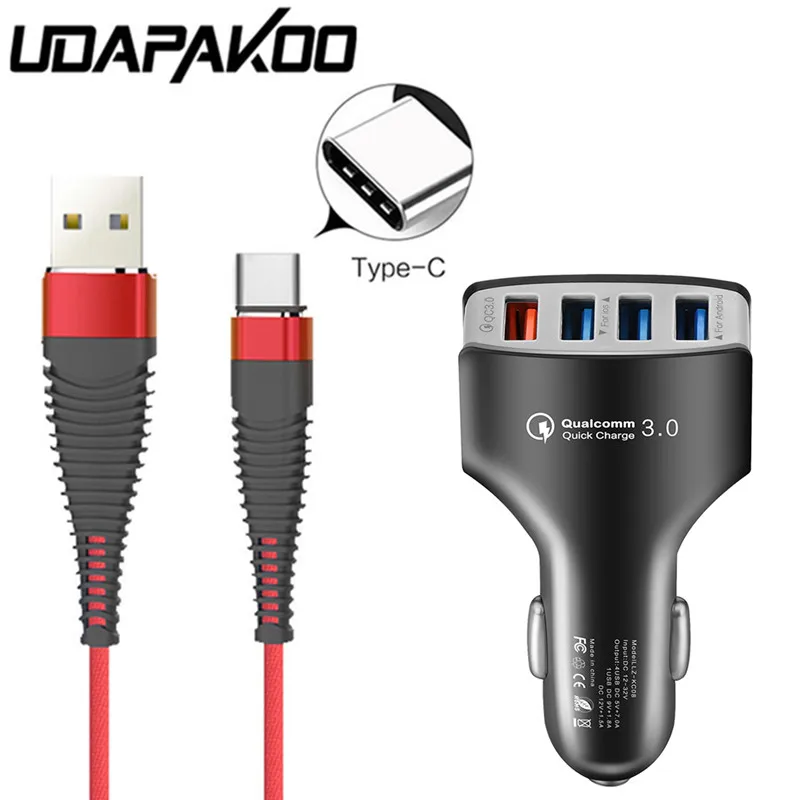 For Samsung s8 s9 note 8 Xiaomi mi se Sony Xperia XA1 XA2 Ultra L1 Phone QC 3.0 4 USB Fast charger adapter 1M Type C usb wire | Мобильные