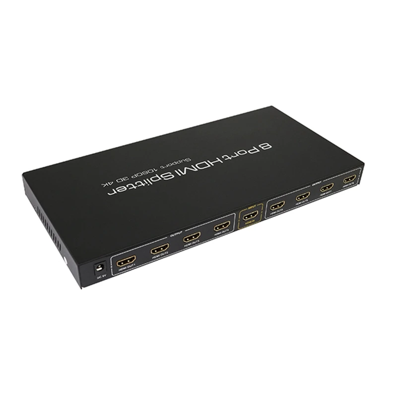 Сплиттер HDMI 1x8 4K Ultra HD 8-Port усиленный дистрибьютор сигнала сплиттер с питанием порт
