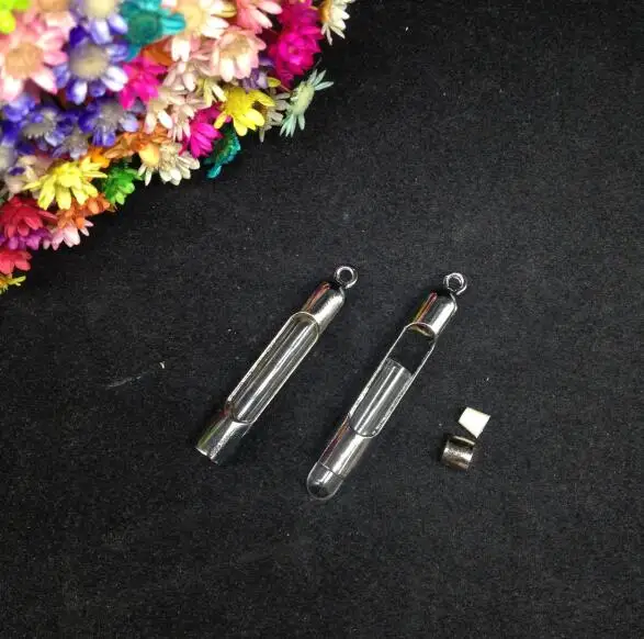 2 компл./лот прозрачная труба металлический медальон Стекло Клетка подвеска для