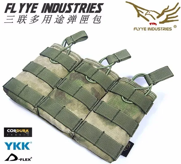 FLYYE MOLLE EV Универсальный тройной маг Чехол Военная походная модульная CORDURA PH-M025