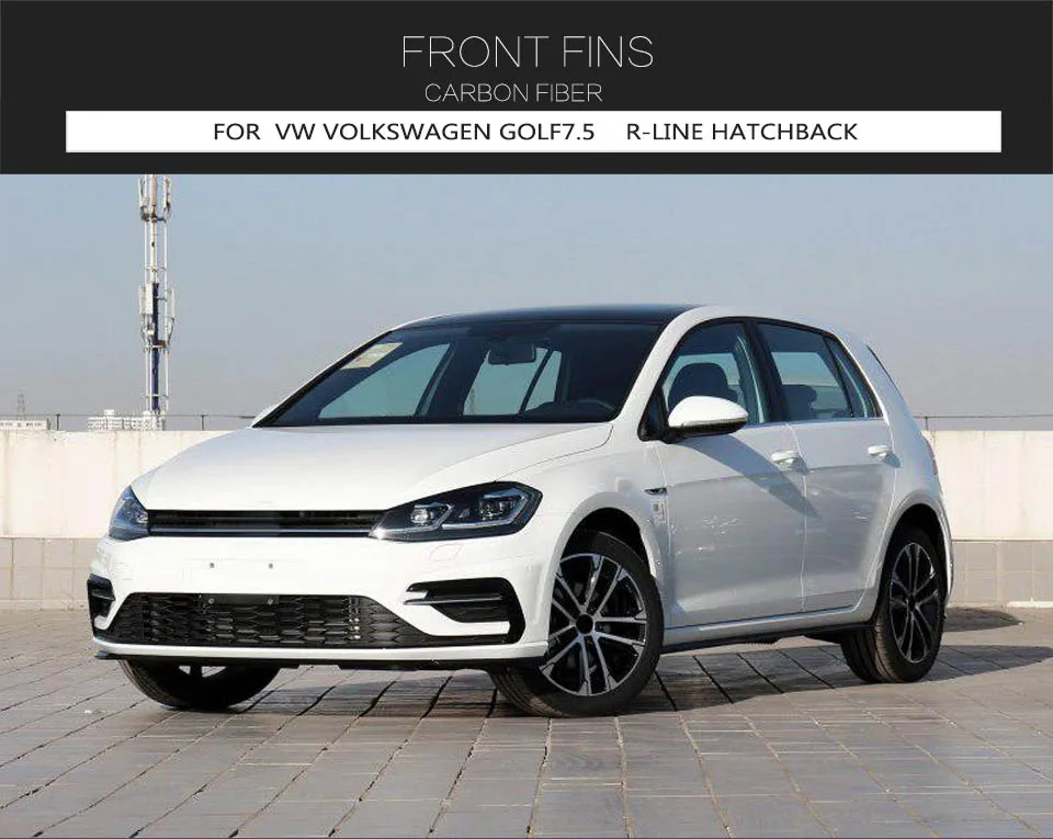Углеродное волокно спереди плавники на бампер для VW Volkswagen Golf 7,5 R-Line Хэтчбек 4-дверный Модные Применимость