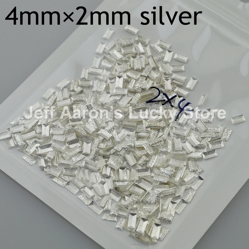 500 шт Золотые Серебряные Матовые металлические 3d украшения для дизайна ногтей