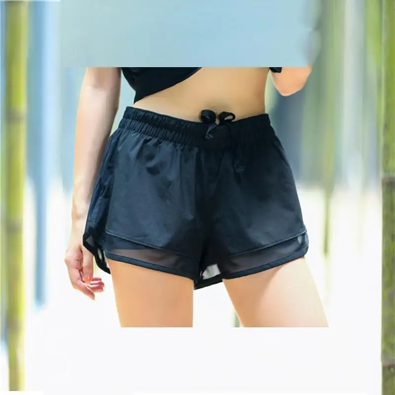 Лето 2017 г. Для женщин Шорты для поддельные два двухслойный Фитнес граффити