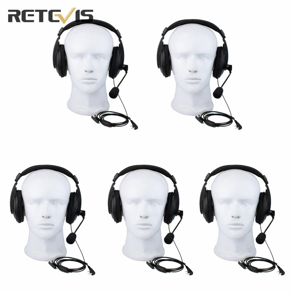 5 шт. 2 Pin Retevis R 114 VOX Гарнитура Walkie Talkie для Kenwood Baofeng TYT аксессуары Радио C9044B|walkie talkie