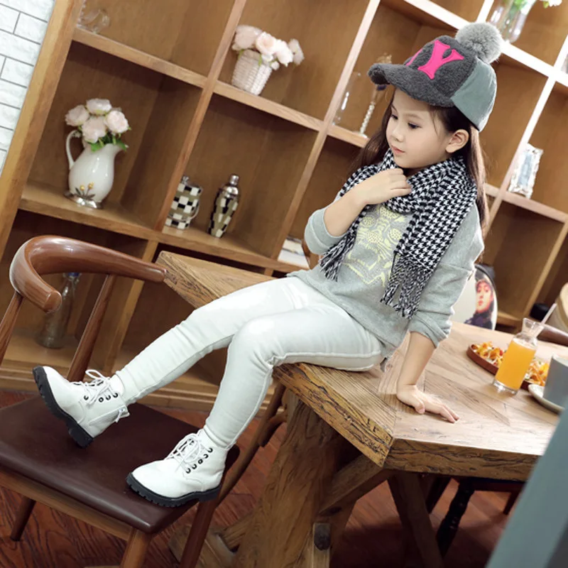 Утепленные брюки Карандаш для девочек зимние и новые эластичные карамельных