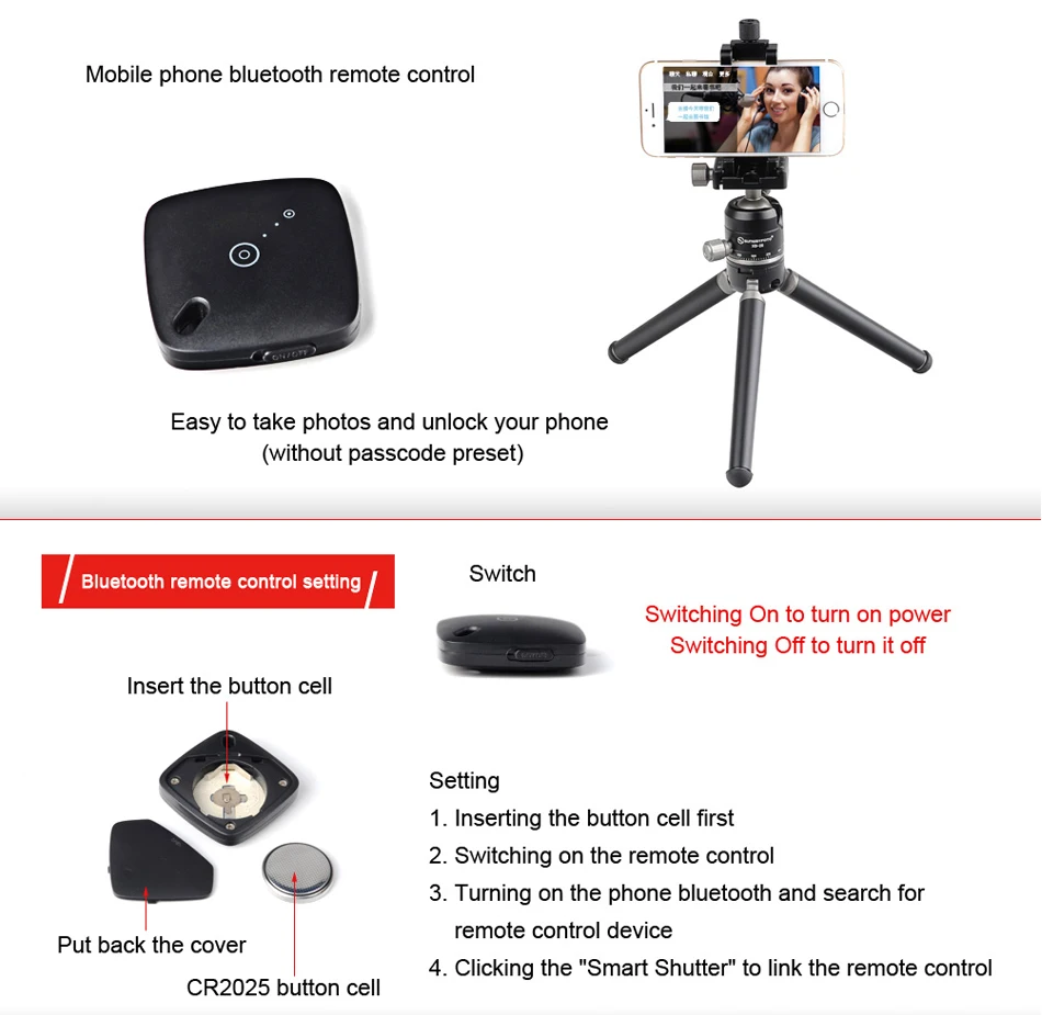 SUNWAYFOTO CPC-02 Аксессуары для мобильных телефонов Профессиональный Настольный зажим для мобильного телефона и подставка Профессиональный штатив держатель для телефона кронштейн