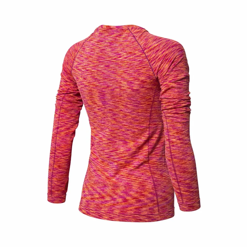 Li Ning Женская футболка для бега с длинным рукавом Бесшовные тонкие подкладочные