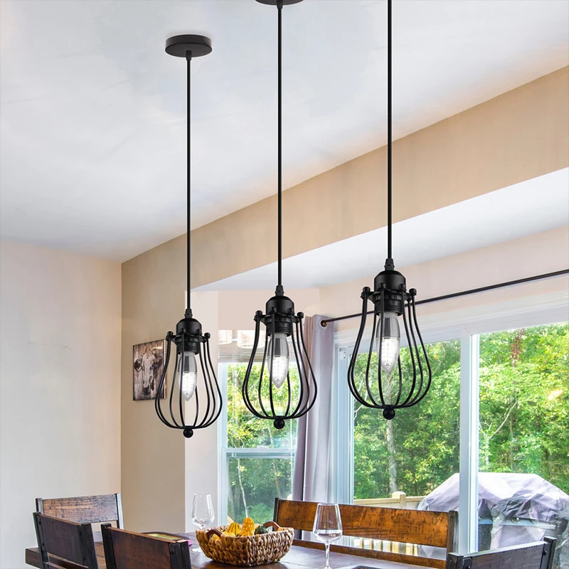 E27 винтажный подвесной светильник Ретро промышленный металлическая железная