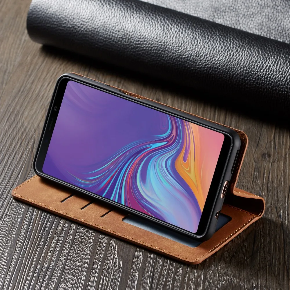 Кожаный чехол для samsung Galaxy A7 A6 A8, роскошный мягкий чехол-книжка на ощупь для samsung A 7, 6, 8,, Кошелек, Чехол для карт, чехол s