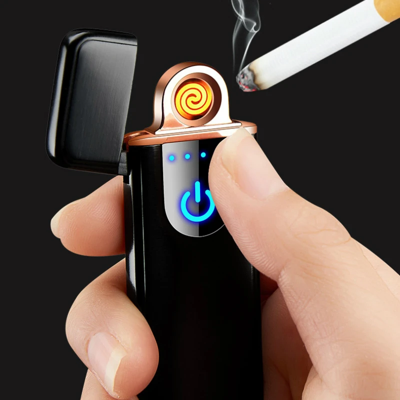 Новинка сенсорная ультратонкая USB Зажигалка перезаряжаемая аксессуары для