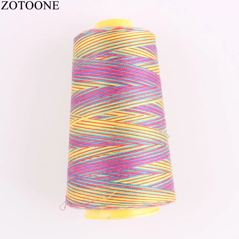 

NEW Design Machine Industrial Sewing Thread Spool Rainbow Polyester Sewing Thread Multicolor Sewing Suppiles 3000Y/Spool 40S/2