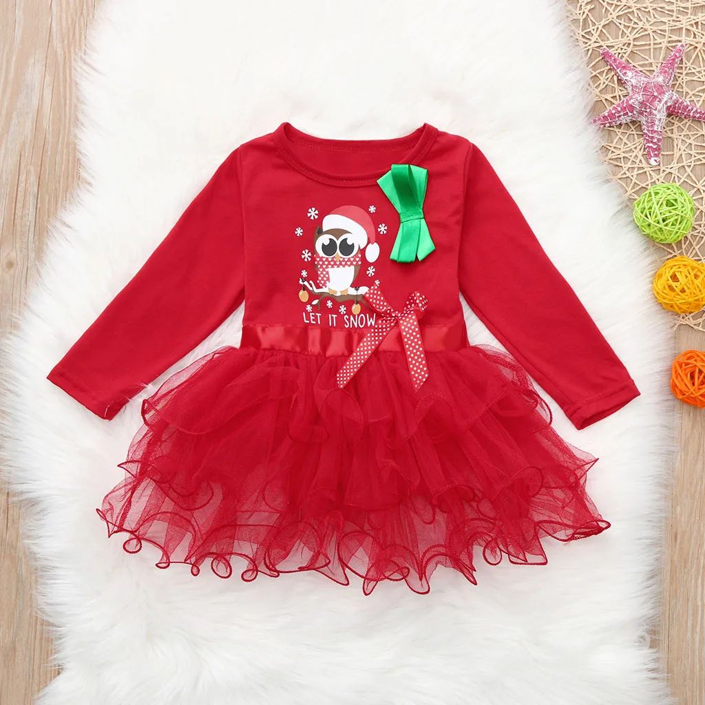 Toddler Infant Baby Girls Christmas XMAS Cartoon Princess Tutu Dress Outfits | Детская одежда и обувь