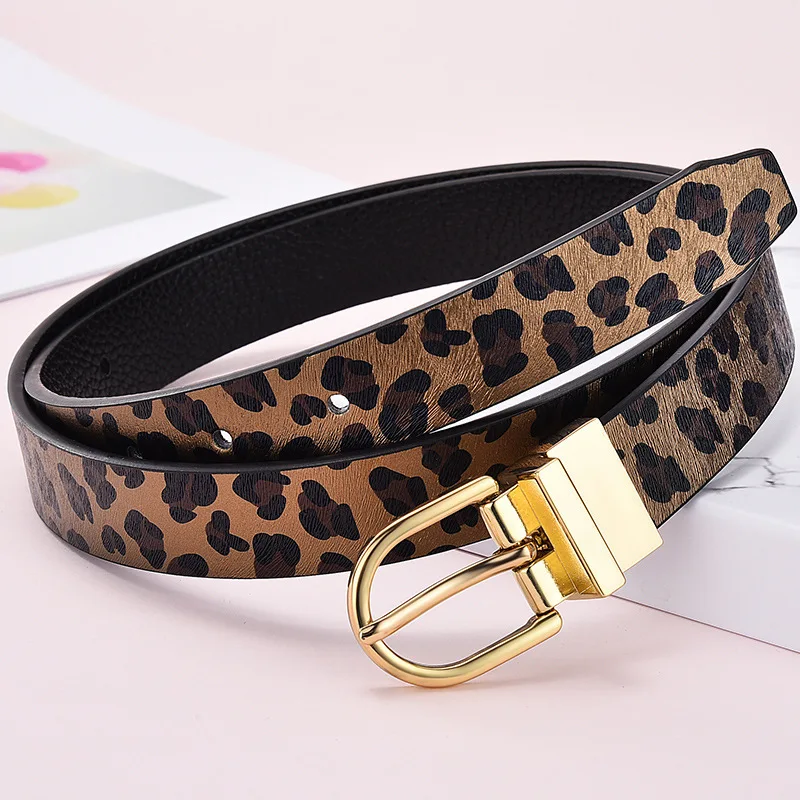 Women's Strap Casual All-match Women Brief Pu Leather Belt Women Strap Leopard Print Belts Top Quality Jeans Belt