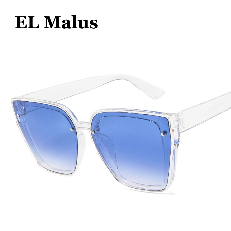Женские квадратные очки [EL Malus] синие и фиолетовые в стиле ретро с линзами UV400