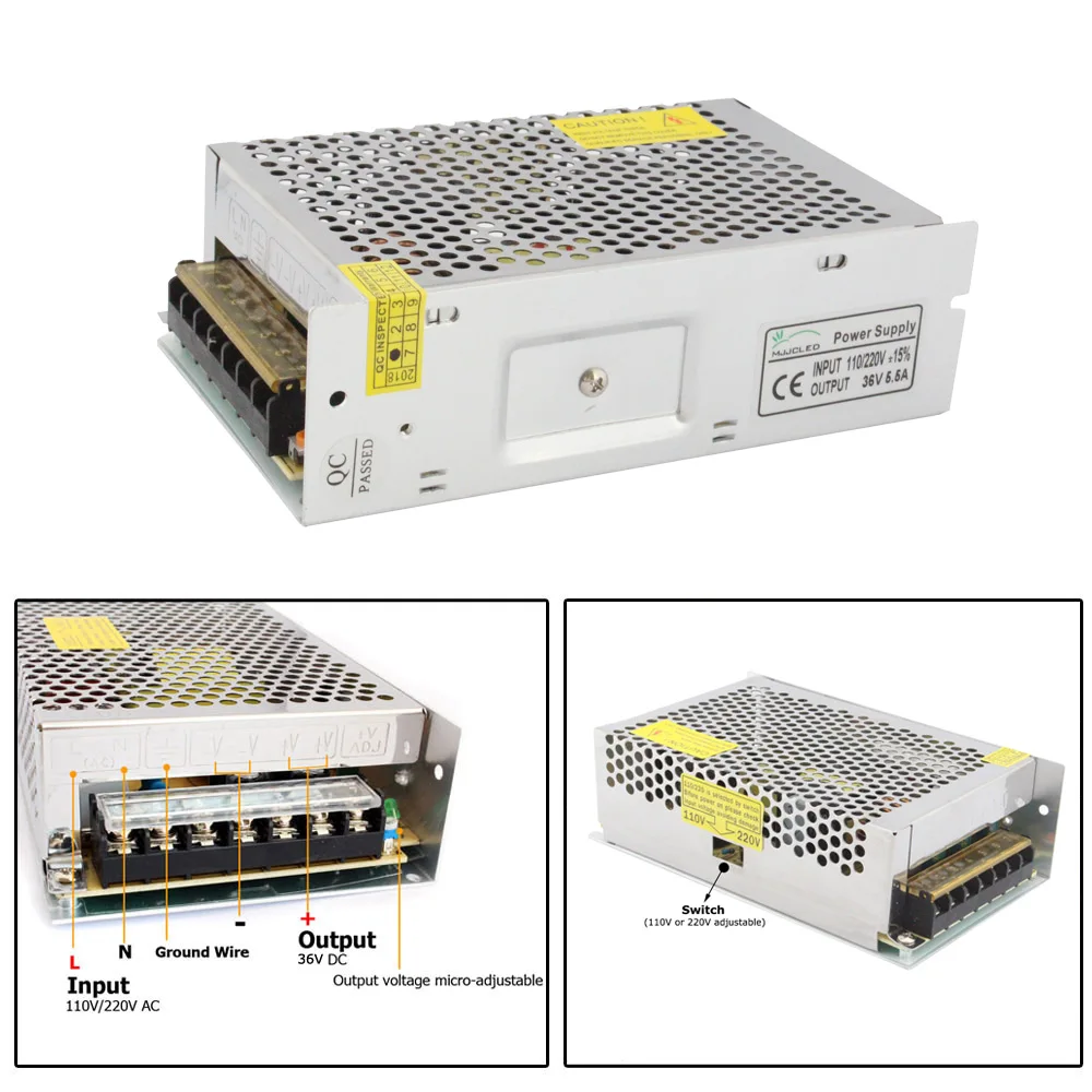 блок питания 36 вольт AC DC В трансформатор 220 10A 360 Вт 600 120 200 вт СВЕТОДИОДНЫЙ Драйвер