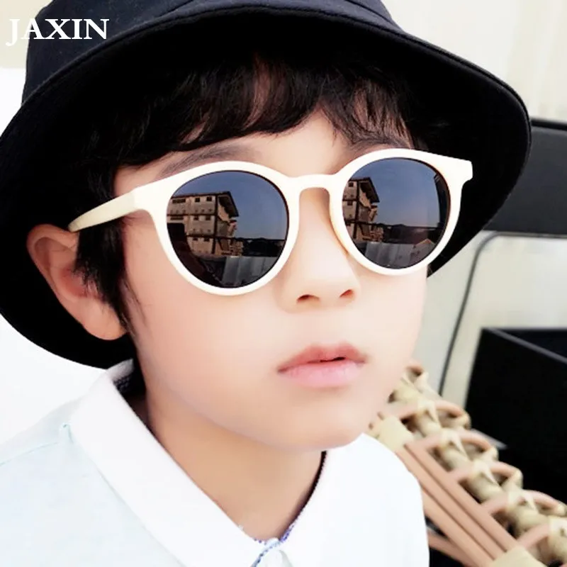 

JAXIN Classic Retro Round Kids Sunglasses Girl fashion color border Sun Glasses Boy wild cute Eye protection glasses UV400oculos