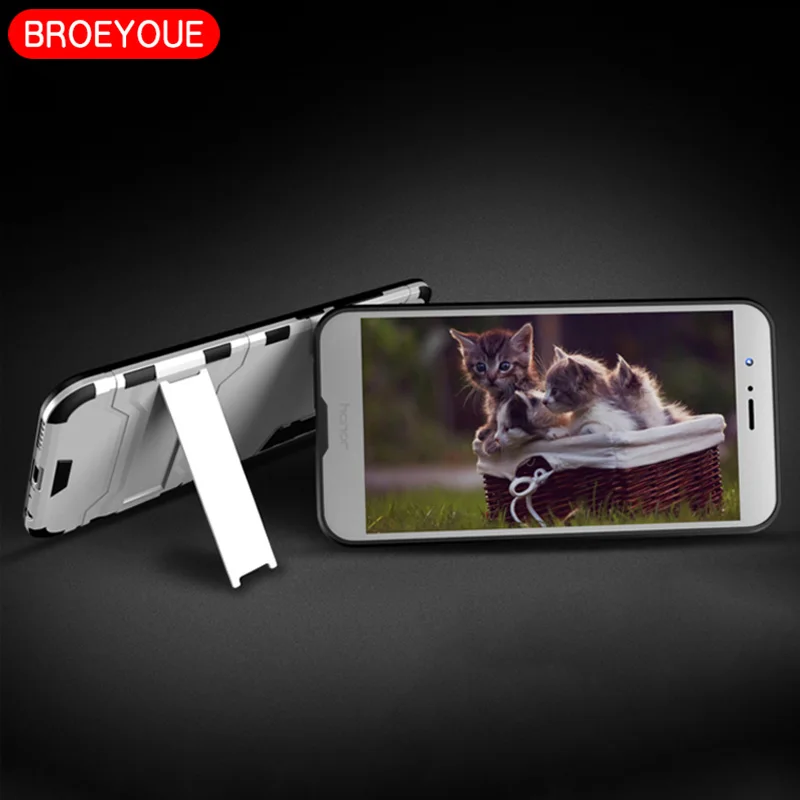 BROEYOUE бронированный чехол для Huawei P8 P9 P10 Plus Lite 2017 Honor 8 9 5X 6X 6A V8 V9 Nova 2 Гибридные