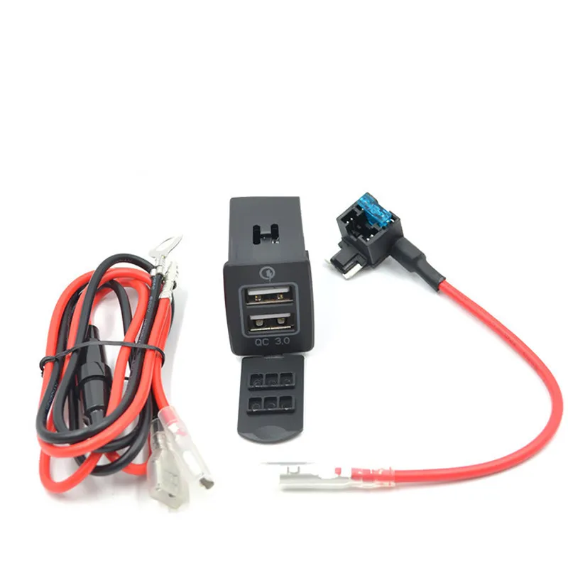 QC3.0 автомобильное зарядное устройство USB адаптер с светодиодный светильник для