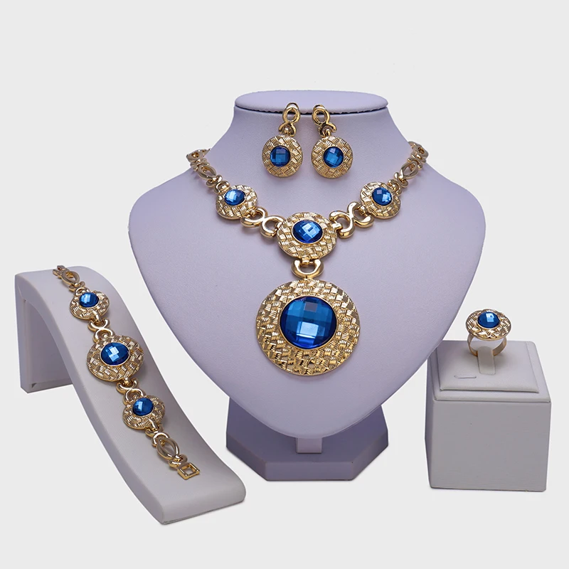 Женский комплект ювелирных украшений ZuoDi роскошный золотистого цвета с