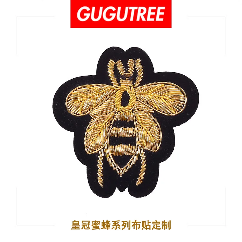 GUGUTREE индийская шелковая вышивка корона уши рисовый якорь искусственное Лев