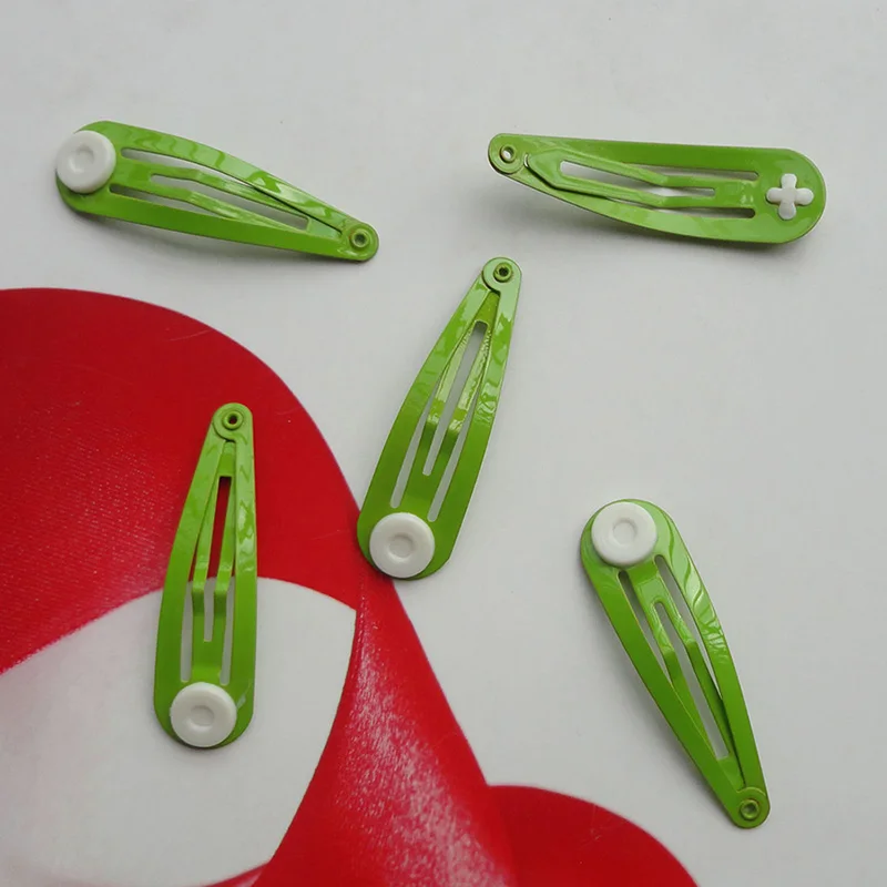 Lemon Green hairpins 10 шт. 5,0 см металлические заколки для волос DIY детский бант для волос простые заколки без никеля без свинца - Цвет: Lemon Green hairpins