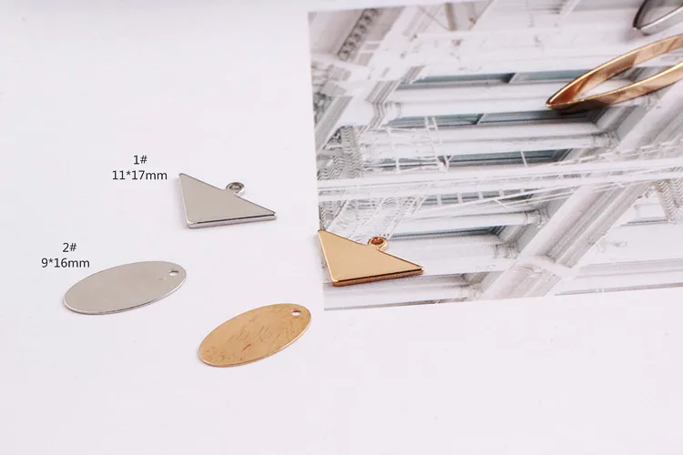 Медные DIY эллиптические треугольные серьги в виде конского глаза клипсы для ушей