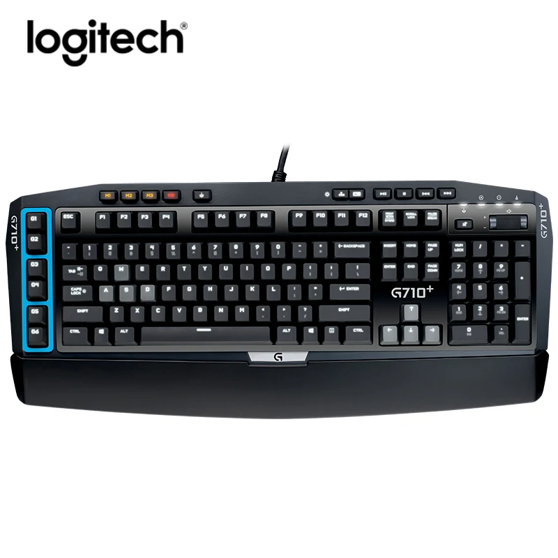 Logitech G710 + синяя Проводная игровая механическая клавиатура со светодиодной