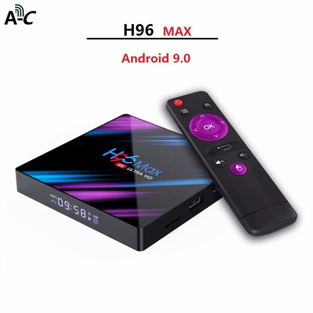 H96 Max android 9 0 Smart Tv Box Rk3318 Bluetooth4.0 Поддержка 3d 4 k 60fps Hdr 2 4g/5g Wi Fi Hd медиаплеер PK t95