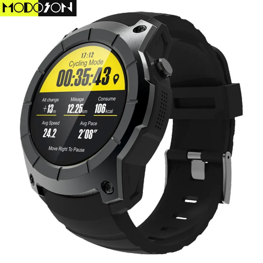 MODOSON Bluetooth gps Смарт часы S958 спортивные мужские умные часы для samsung huawei Xiaomi Android Apple IOS iphone 6 7 8 X XS MAX XR - Цвет: Black