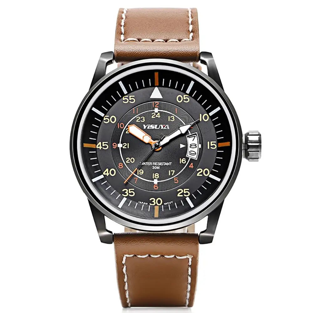 Часы мужские кварцевые спортивные водонепроницаемые с календарем 3ATM|watch military|watch