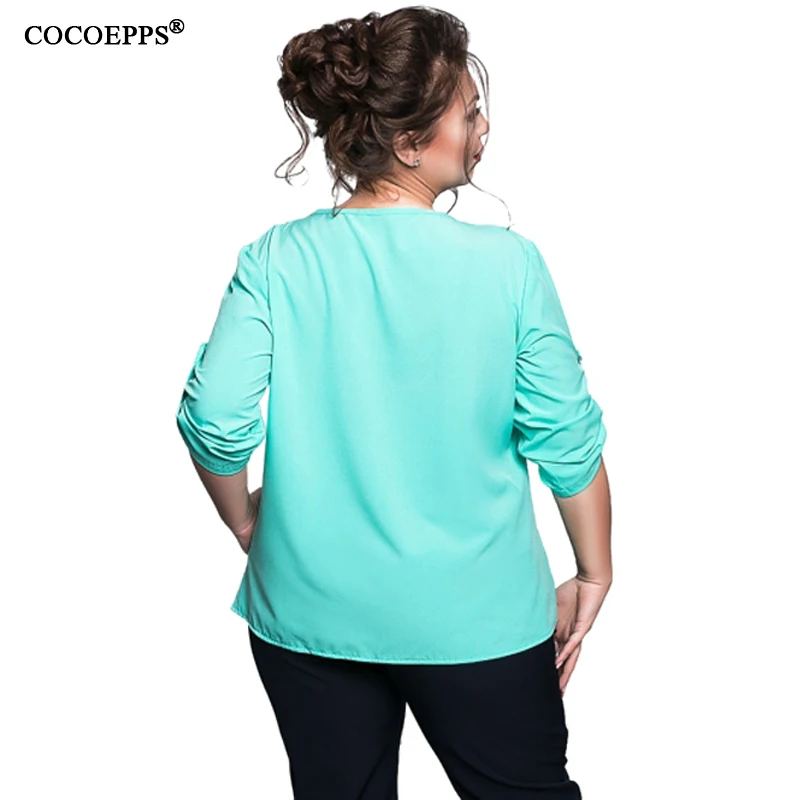 5XL 6XL 2017 Для женщин шифон Топы корректирующие 4xl модная короткая блузка плюс