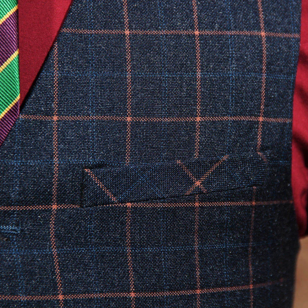 Новое поступление 2019 мужская мода синий цвет мужской тонкий костюм жилет мужское