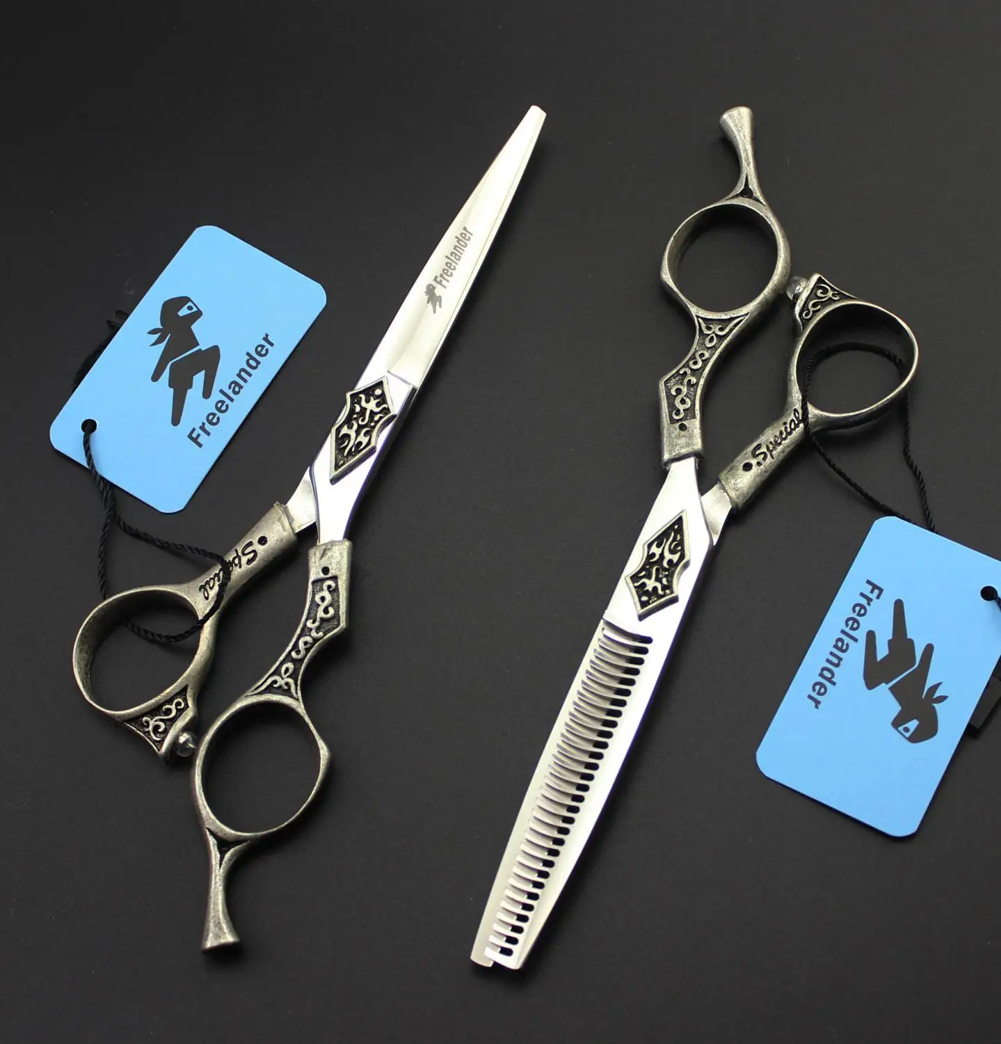 

6 inch Retro Hot Professional Barber Stainless Steel 440C Regular Hair Thinning Scissors Salon Hairdressing Shears Tool