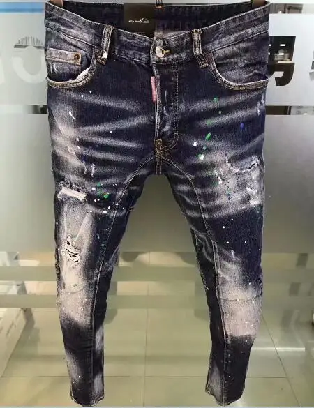 DSENQI NEW Men Jeans Ripped for Men Skinny DSQ Jeans Pants Men Jeans Zipper Outwear Man Pants A232