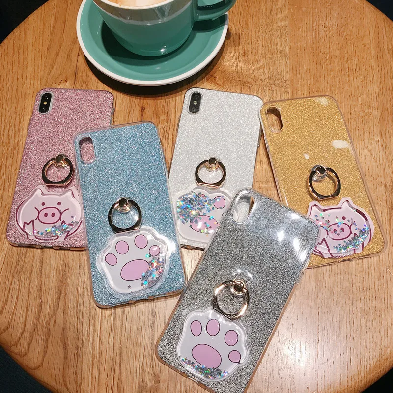 Glitter Ring Cases For Oppo R17 Pro R7 R7S R11S R11 R9 R9S Plus R15 Dream Mirror Quicksand Cover Bumper |