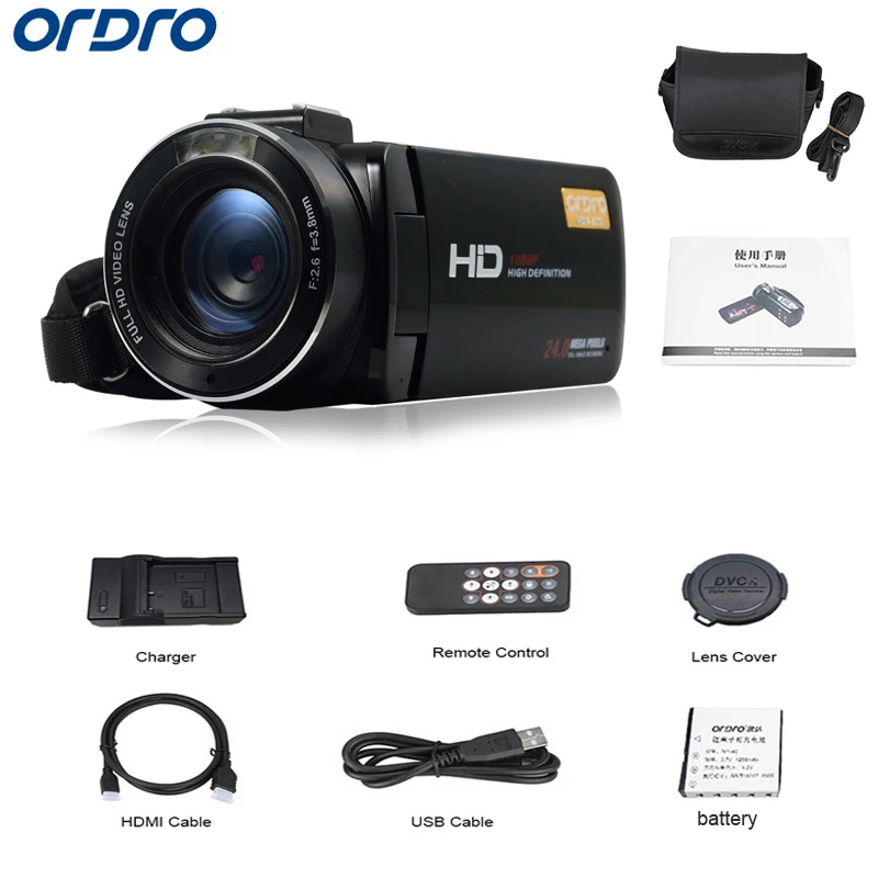 ORDRO цифровая видеокамера HDV Z20 1080 P 30fps Full HD Встроенный Wi Fi пульт дистанционного