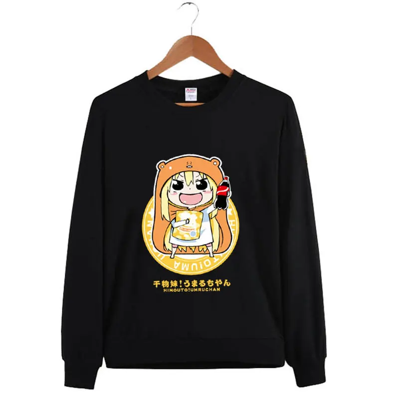 Модный пуловер худи Himouto! Флисовая Толстовка с круглым вырезом свободная
