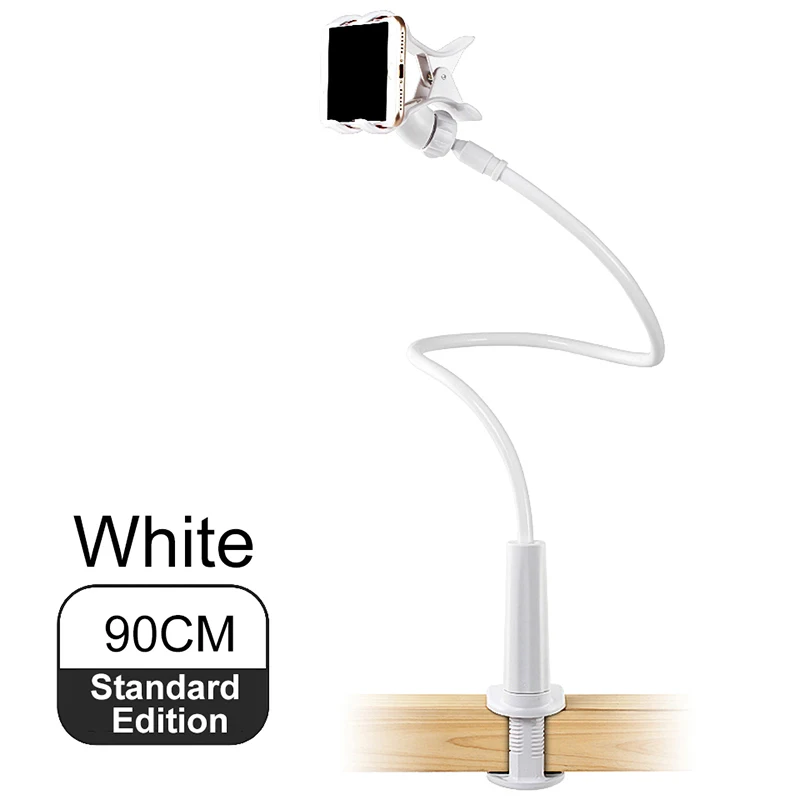 90cm Standard White Gusgu универсальные стенты гибкий держатель ленивый мобильный телефон долго стоять руку кровать/Desktop клип кронштейн для Iphone/Xiaomi /Samsung - Цвет: 90cm Standard White