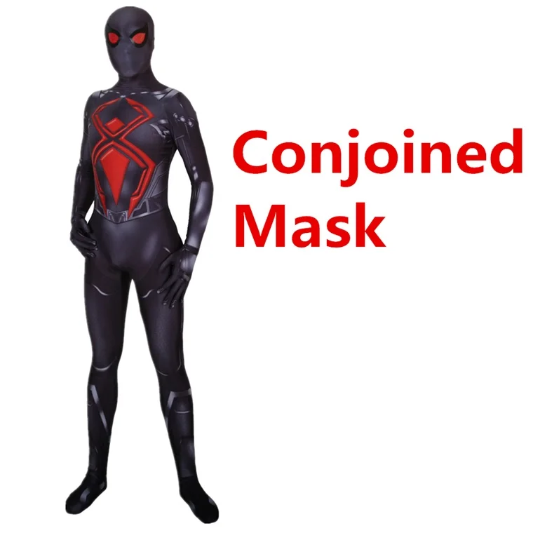 Conjoined Mask Для взрослых и детей, PS4, темный костюм паука, карнавальный костюм, костюм супергероя Zentai, костюм супергероя, комбинезоны - Цвет: Conjoined Mask