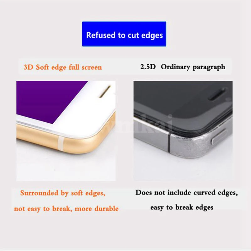 Xwmkai 3D Защитная пленка для Iphone 6 7 8 Plus закаленное стекло с полным покрытием |